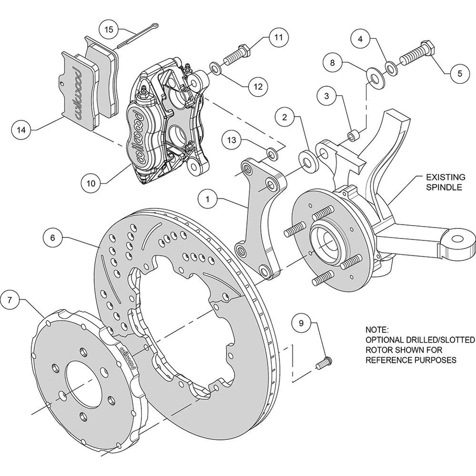 Kit de frenos de disco delanteros Wilwood 140-6310 FDL 12,19 pulgadas, 88-00 Civic/CRX Foto 3 de 4
