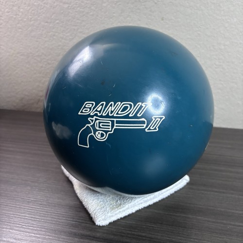 Discontinued 14lbs 9.5oz Roto Grip BANDIT II Teal/Blue Bowling Ball - Drilled - Afbeelding 1 van 10
