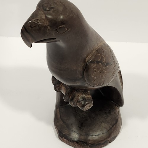 Vintage Eisenholz Papagei Figur handgeschnitzt Vogel Skulptur Boho Volkskunst Deko - Bild 10 von 12