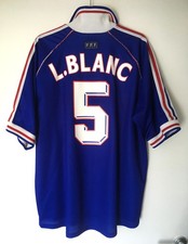 maillot adidas France 98 L. BLANC  finale World cup 1998 FFF Brésil - no porté.