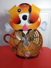 Himalayan Breeze Puppy  Dog Fan Sculpted Art Deco Steampunk Electric 14" WORKS