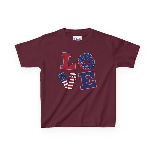 Patriotic Kids Tee, USA Love Shirt, Independence, T-Shirt, Summer, Unisex Youth - Picture 30 of 77