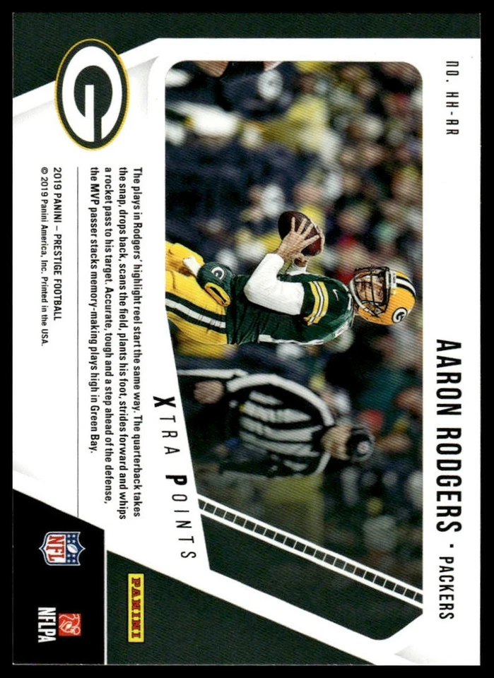 2019 Panini Prestige #HH-AR Aaron Rodgers Highlight Reel Xtra Points Blue - Image 2 of 2
