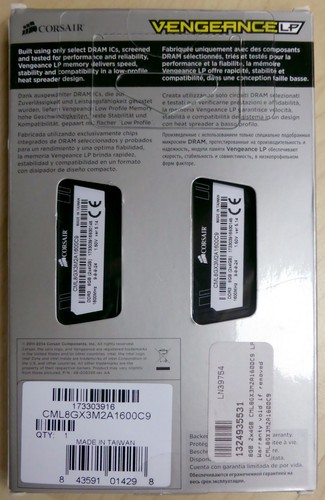 Corsair Vengeance LP 8GB (2 x 4GB) DDR3 1600 MHz PC3-12800 RAM memory - Picture 2 of 3
