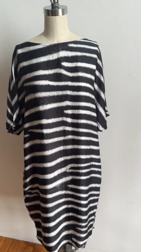 STELLA MCCARTNEY Zebra Stripe Silk Mini Dress- Fits like M- Very Good Condition - Video 1 of 1
