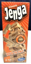 Classic Jenga Genuine Hardwood Stacking Tower Game by Hasbro Gaming Open Box