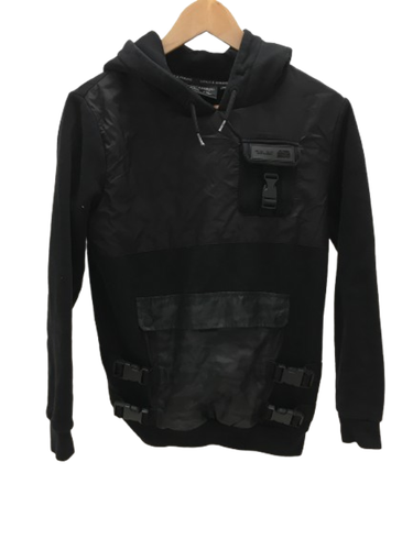 SUPPLY & DEMAND Junior Boys Age 13-15 Black Clasp Detail Hoody Pre-Loved Casual