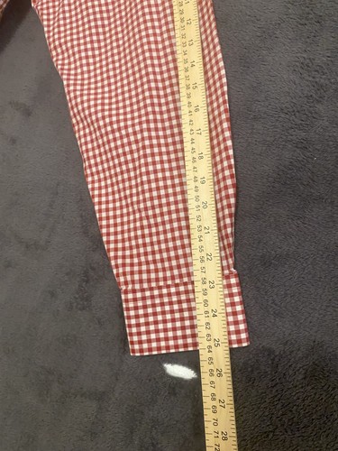 Camisa Jos A Bank Para Hombres XL Roja Blanca Cuadros Botones Informal Viajero Algodón - Imagen 7 de 7
