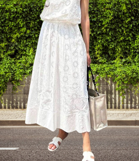 ZARA NWT EMBROIDERED EYELET MIDI SKIRT sz S Retail price