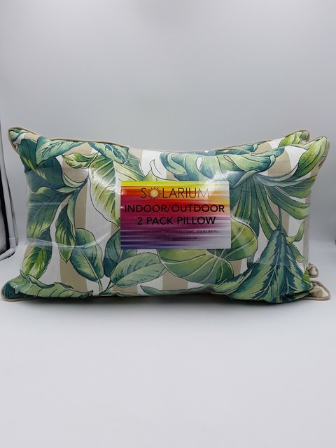 Solarium Indoor Outdoor 2 Pack Pillow Rectangular 14 In X 24 In