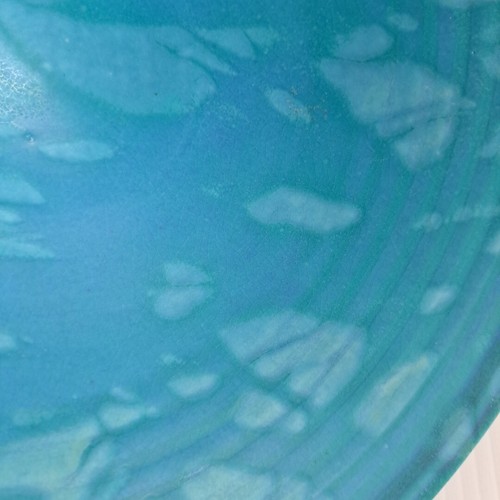 John Curry Studio Pottery Turquoise Blue Barium Glaze Bowl ca. 1990 Ceramic USA - 第 9/15 張圖片