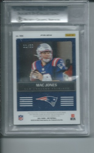 MAC JONES 2021 PANINI ONE PRECISION RPA ROOKIE PATCH AUTO RC #D 11/30 BGS 8.5 10 - Picture 2 of 2