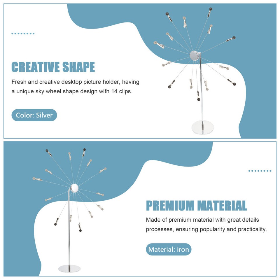 Rotating Display Stand Picture Photo Desktop Decor Memo Holder Office