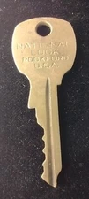Vintage Key National Lock Rockford USA N331 Brass Appx. 2-1/16” Cabinet Mail Box