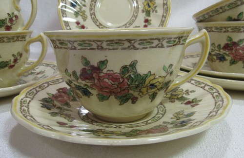 Royal Doulton England THE CAVENDISH fünf (5) flache Tassen- & Untertassen-Sets GC - Bild 3 von 10