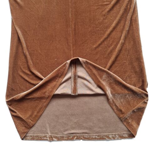 AVOCA ANTHOLOGY WOMENS BROWN BEADED V-NECK VELVET SHIFT DRESS. SIZE 2~UK 10-12. - Picture 8 of 12