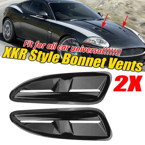 2x Für Jaguar XKR/XK8 ABS Kunststoff Motorhaube Lüftungsschlitze Exact Outlet Universal Schwarz Look - Bild 4 von 10