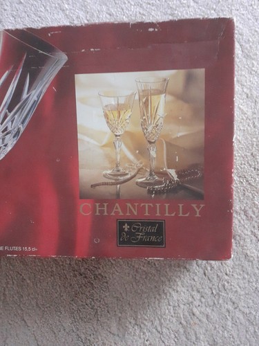 4 Champagne Flutes Cristal De France - Picture 2 of 7