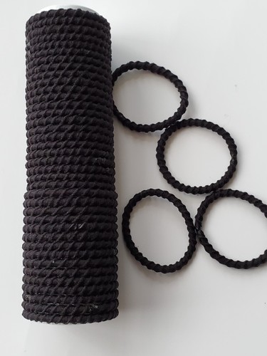 50 mini fasce per capelli elastici sottili senza strappi coda di cavallo nero marrone  - Foto 24 di 44