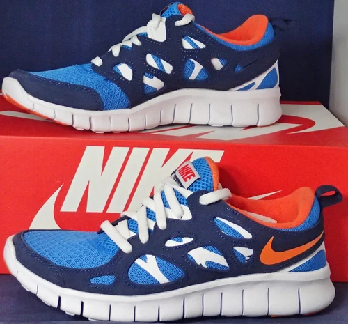 2021 Nike Free Run 2 Blue Orange Florida Gators UF Youth SZ 7Y ( DD0163-403 )