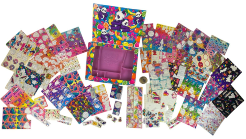 Large Lot Of Vintage Lisa Frank Stickers + Sticker Box 90s 1990s
