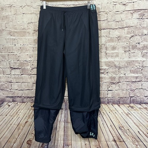 Adidas Pants Womens Size Large Navy Elastic Waist Straight Leg Stripe Track - Picture 11 of 12