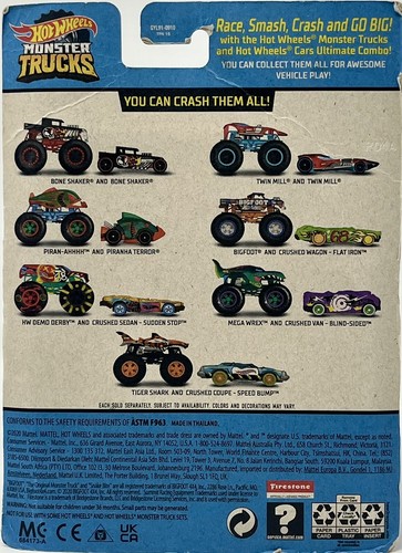 Hot Wheels Monster Trucks Big Foot and Crushed Wagon New *Minor Damage* - Picture 2 of 2