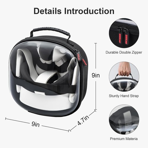 Hard Shell Travel Case Bag VR Headset Cover for Meta Quest 3S/Quest 3/Vision Pro - Picture 20 of 47