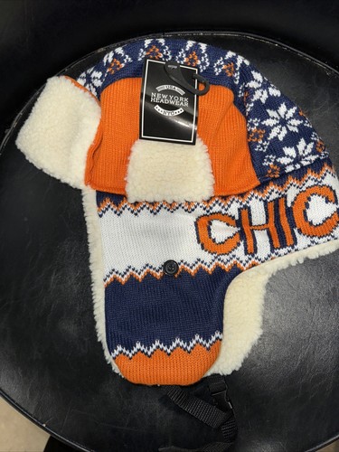 Chicago Bears SOMBRERO TRAMPERO DE INVIERNO Nuevo con etiquetas Imprescindible para los osos diehard fan - Imagen 1 de 3