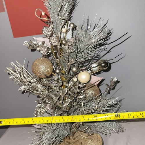 Kurt S. Adler Artificial Mini Christmas Tree With Burlap Base & Silver Accents - Picture 7 of 7