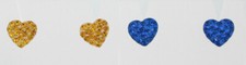 Crystal Heart Sterling Silver Stud Earrings 8.5 X 8.5 mm in Gold or Blue