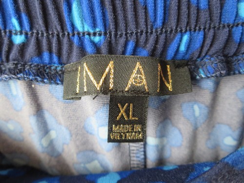 IMAN PALAZZO PANTS WOMENS BLUE ELASTIC WAIST WIDE LEG PULL ON STRETCH SZ XL NEW - Picture 6 of 9