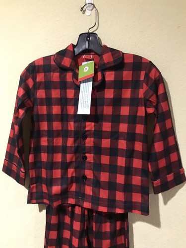 NWT Target Red Black Buffalo Plaid Flannel 2 PC PJ Pajama Set Top Pants Sz 5 j1 - Picture 3 of 5