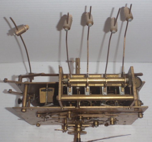 Kieninger Antique 5 Tube Grandfather Clock Movement & Moon Dial Parts Repair - Picture 7 of 21