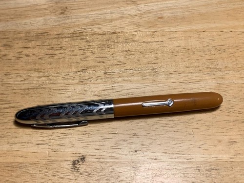 Vintage Morrison Chromium Cap Butterscotch Fountain Pen 5 1/8" - Picture 1 of 6