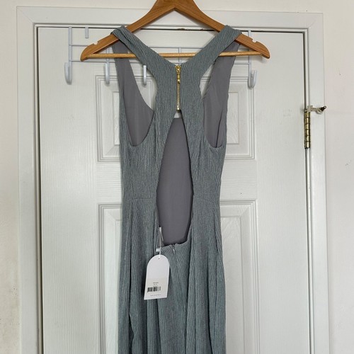 Rumer The Label Rosa Maxikleid Seafoam Grün Ärmellos Gerippt Seitenschlitz Small - Bild 8 von 10