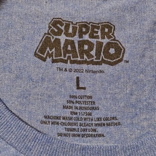 Super Mario Bros T Shirt Nintendo Ufficiale Uomo L Blu (47) - Foto 3 di 7