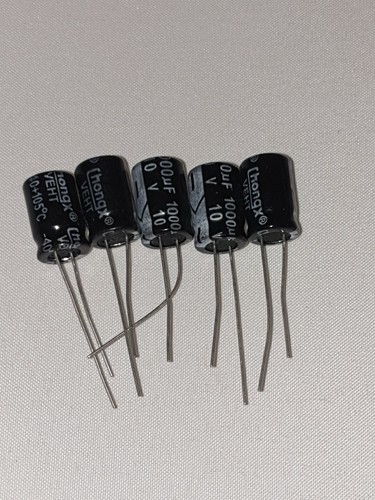 Set 5X Capacitor Chemical Radial 1000uF 1000µF 10V 105°C - Picture 2 of 2