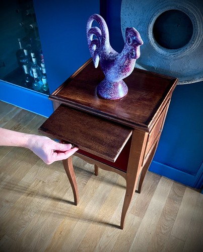 ANTIKER FRANZÖSISCHER SCHLAFZIMMERSCHRANK OBSTHOLZ KORPUS EICHE SCHIEBEREGAL 19. JH. - Bild 4 von 22