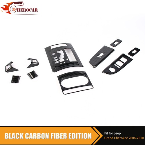Kit de moldura de cambio de marchas de volante de fibra de carbono para Jeep Grand Cherokee 2006-10 - Imagen 4 de 10