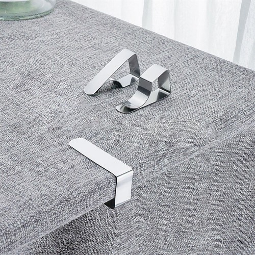 Enjoy Your Meal without Disturbance Set of 8 Stainless Steel Tablecloth Holders - Picture 2 of 24