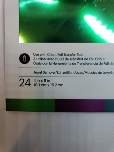 Cricut Foil Transfer Sheets Jewel Sampler 24 Sheets 4in X 6in - Picture 3 of 3