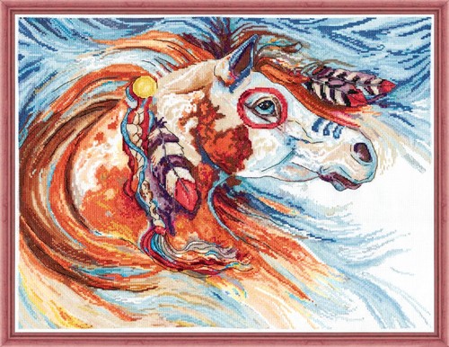 Cross Stitch Kit ~ Design Works Wind of Thunder War Horse #DW3443 - Picture 2 of 4