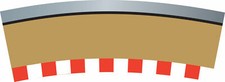 Scalextric C7019 Single Lane Radius 3 Curve Outer Borders 22.5 Degree x4 per pac