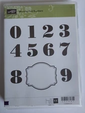 Stampin' Up! MORNING POST NUMBERS (11) Stamps Set-Retired/Used