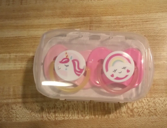 Regent Baby Girl BPA & BPS Free Plastic Unicorn Glow in the Dark Pacifier Set Regent Baby Girl BPA & BPS Free Plastic Unicorn Glow in the Dark Pacifier Set