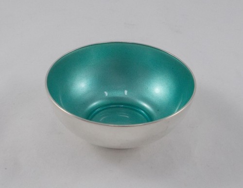 Rare Elegant Serving Bowl with Enamel 925 Sterling Silver Michelsen Denmark