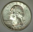 1949 D Washington UNC Silver Quarter 25c US Coin Uncirculated Denver Mint