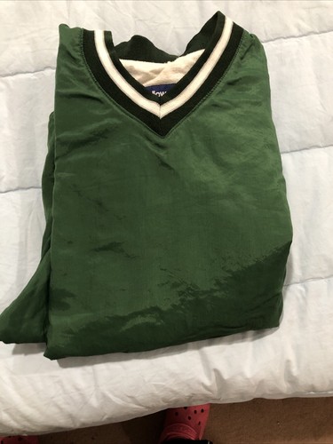 VTG Holloway Pullover Men Green Large Jacket Windbreaker 90s USA Blank - Picture 12 of 13