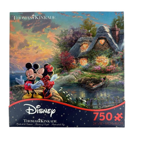Disney Thomas Kinkade Mickey and Minnie Sweetheart Cove 750 Piece Puzzle NEW - Picture 2 of 7